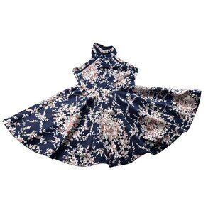 B. Darlin - Women’s Floral Sleeveless Dress, Blue & Pink, Size 9/10